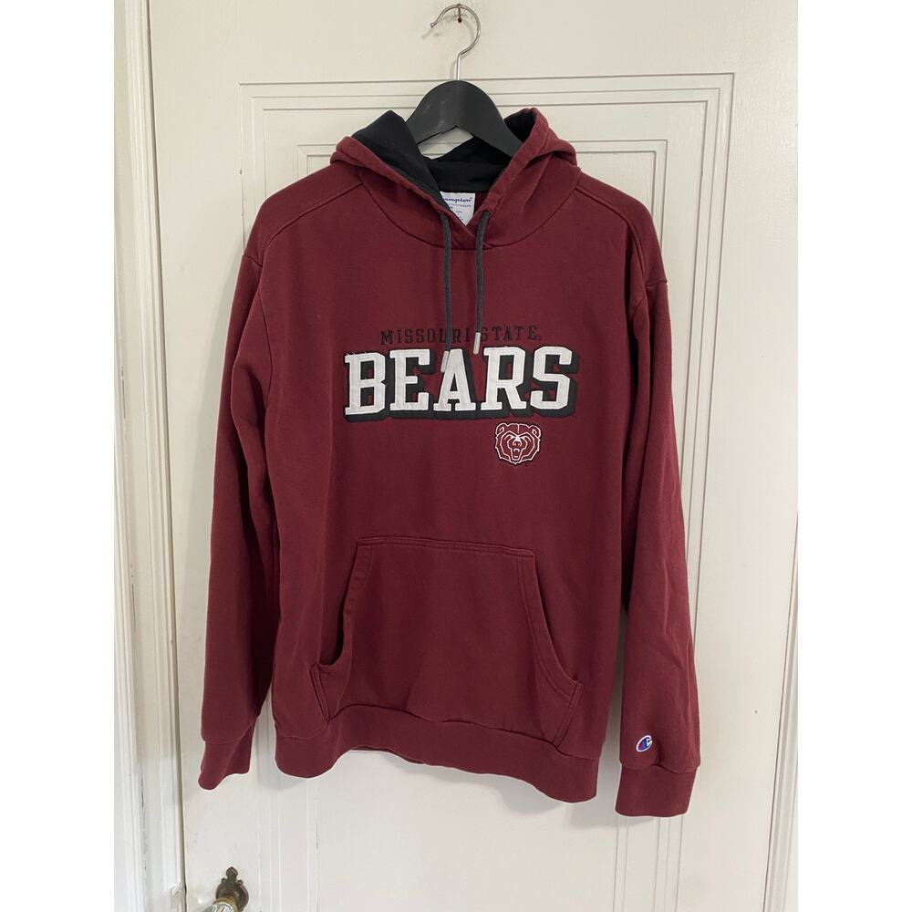 Champion Maroon "Bears" Pullover Hoodie with Black Lining
